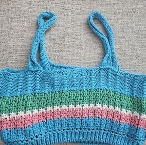 Zara Striped Crop Knit Top